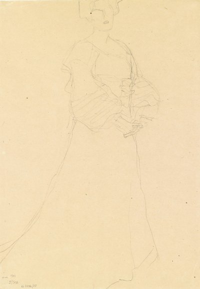 Standing Lady Facing Right by Gustav Klimt